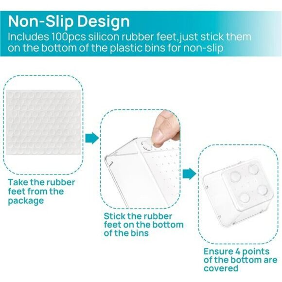 25 PCS Clear Plastic Drawer Organizers Set 4-Size Versatile Bathroom and Vanity - Picture 4 of 7